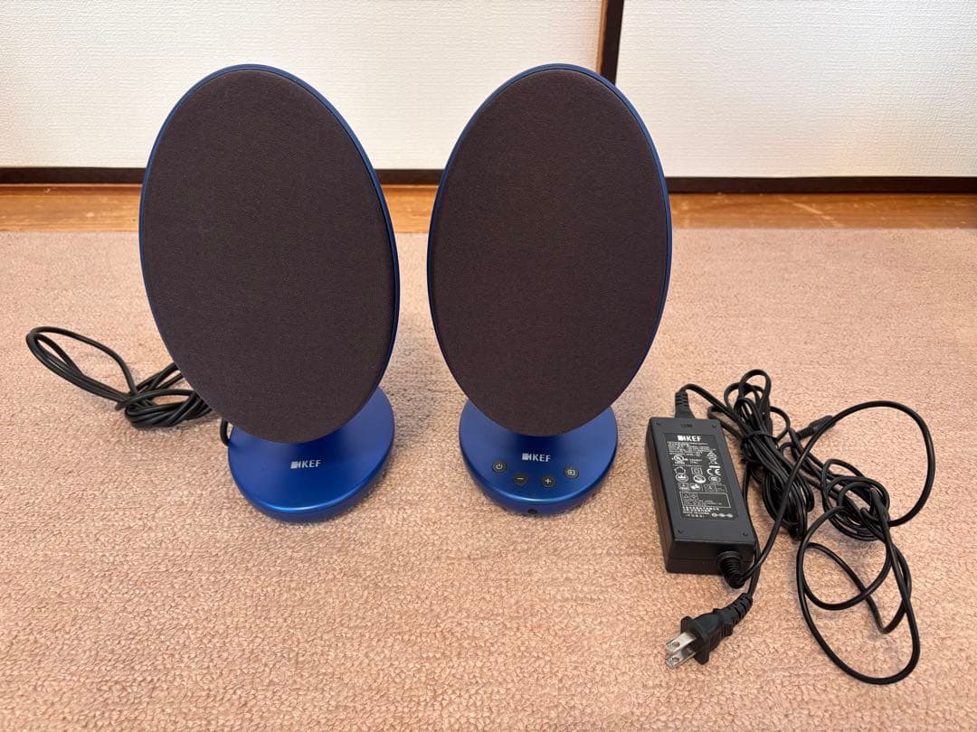 KEF ワイヤレススピーカー 青 卵型