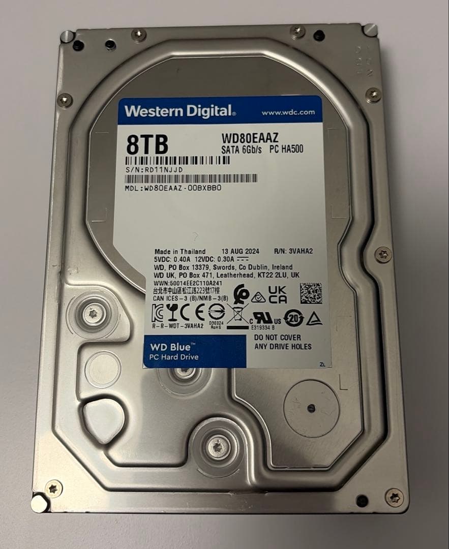 WD Blue HDD 8TB WD80EAAZ CMR方式 【動作確認済】③