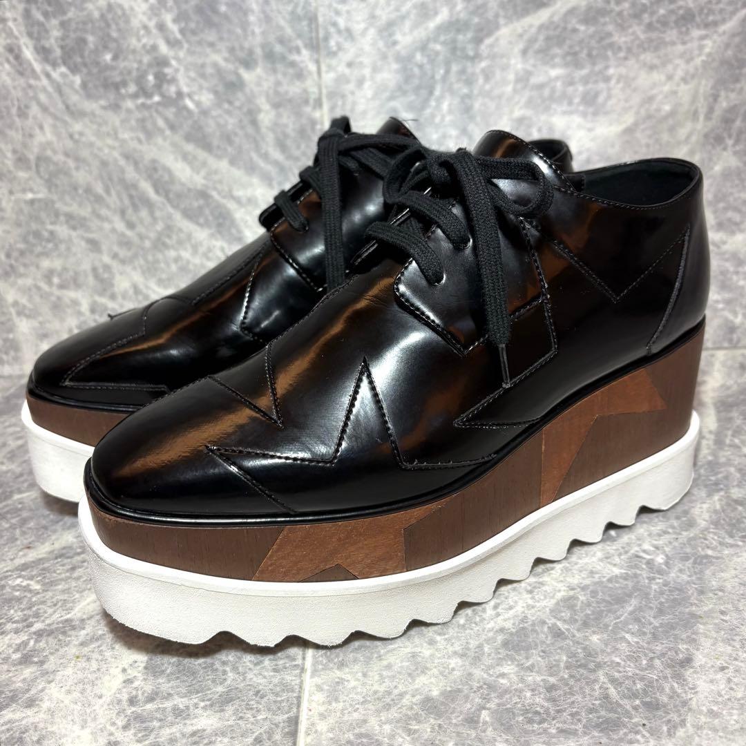 ⭐︎ステラマッカートニー⭐︎ エリス　厚底　シューズ　36 ブラック　黒　星