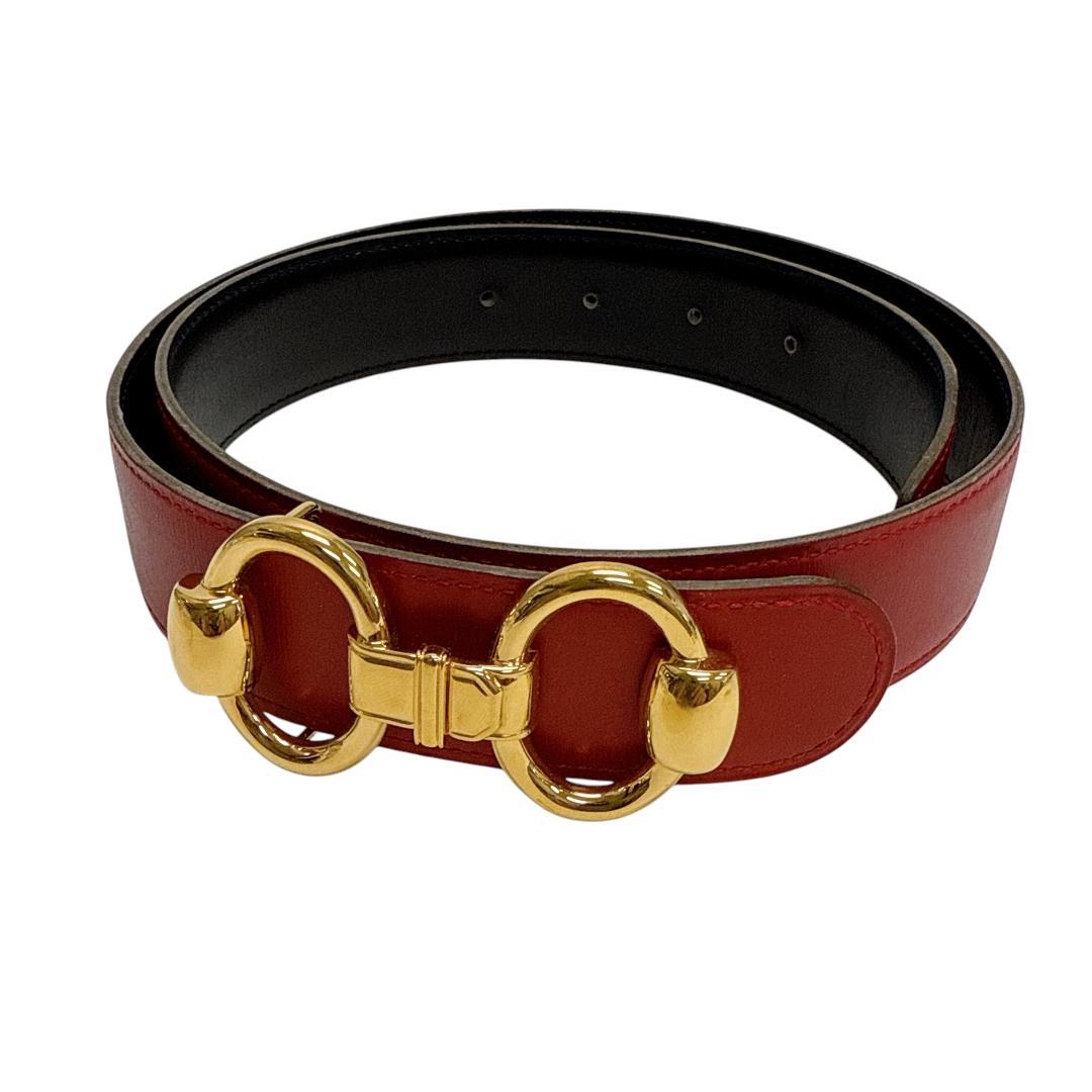 希少　HERMES エルメス ホースビット ベルト Z刻印 レザー レッド