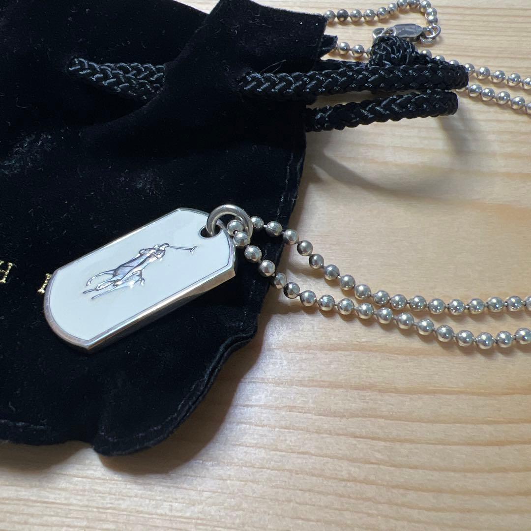 ラルフローレン ネックレス ドッグタグ ホワイト シルバー925