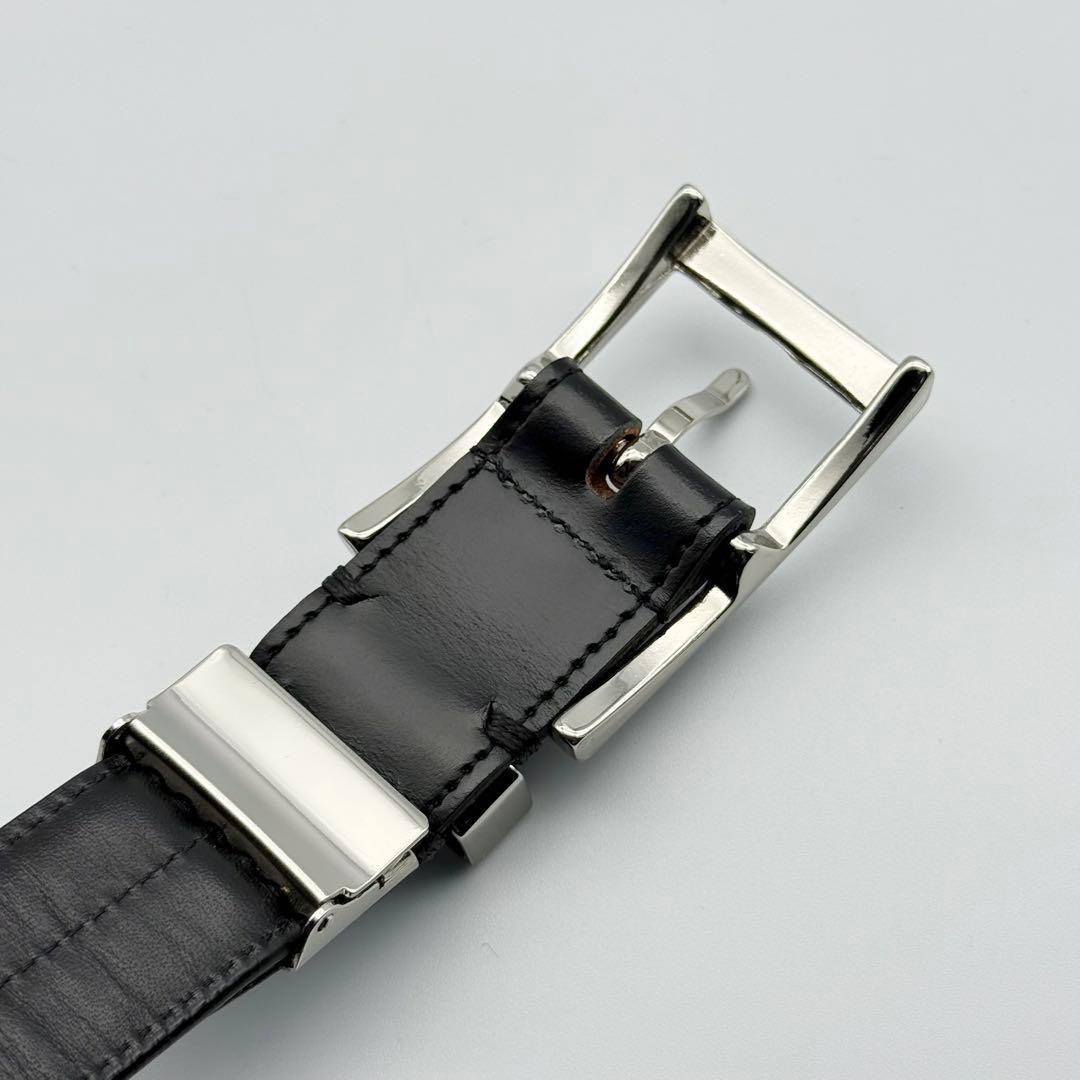 ✨美品✨バーバリーブラックレーベル ベルト 本革 シルバー金具 紳士 ビジネス