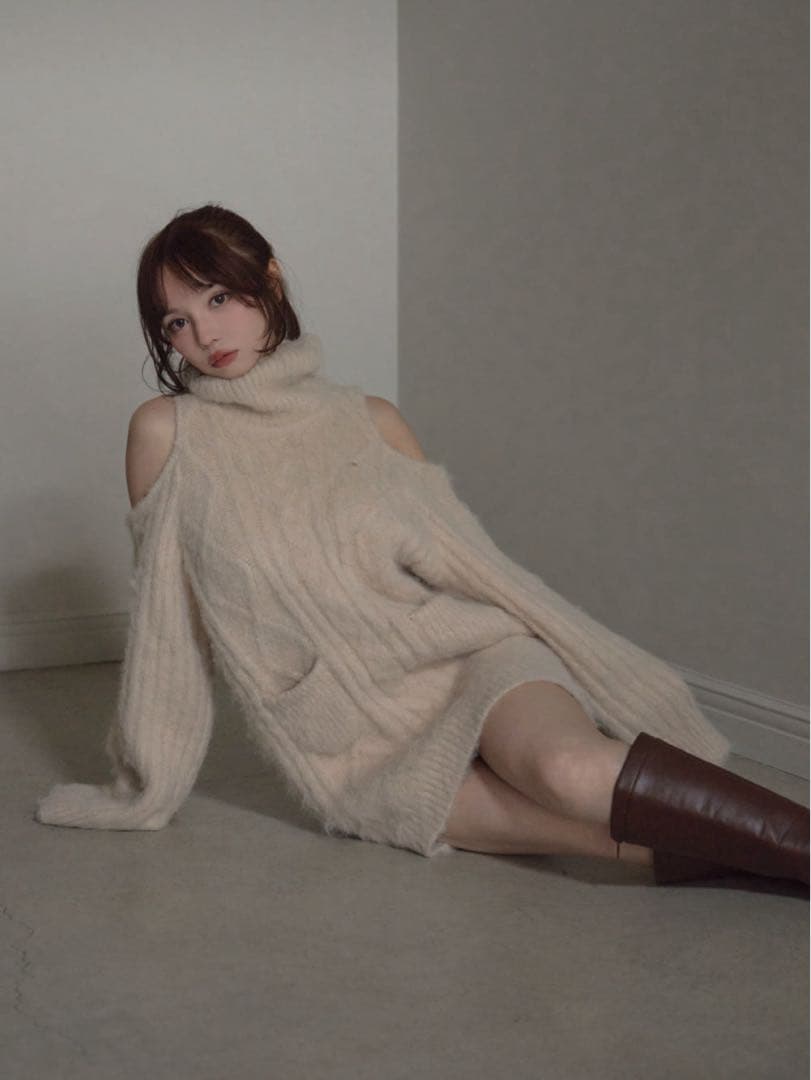 ワンピース andmary Allyn cable knit dress