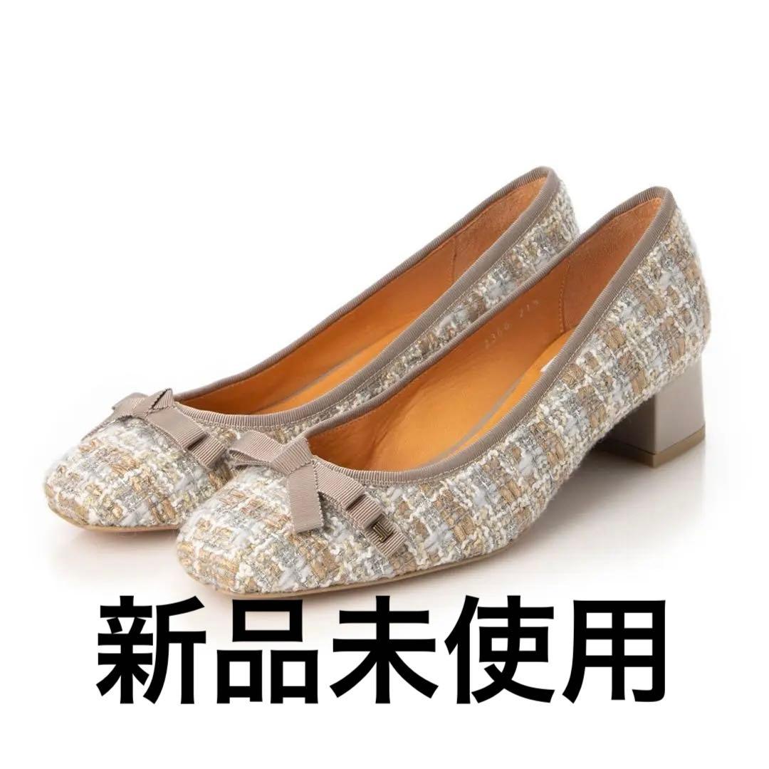 LANVIN en Bleu パンプス スクエアトゥリボンモチーフパンプス