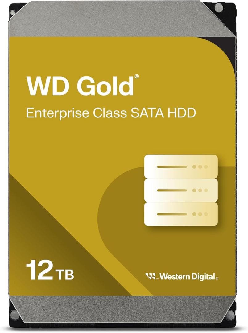 外付けハードディスク・ドライブ Western Digital HDD 12TB Gold WD121KRYZ