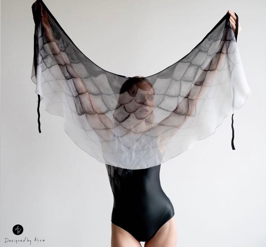 Designed by Alice バレエスカートSomefish 黒白ショート