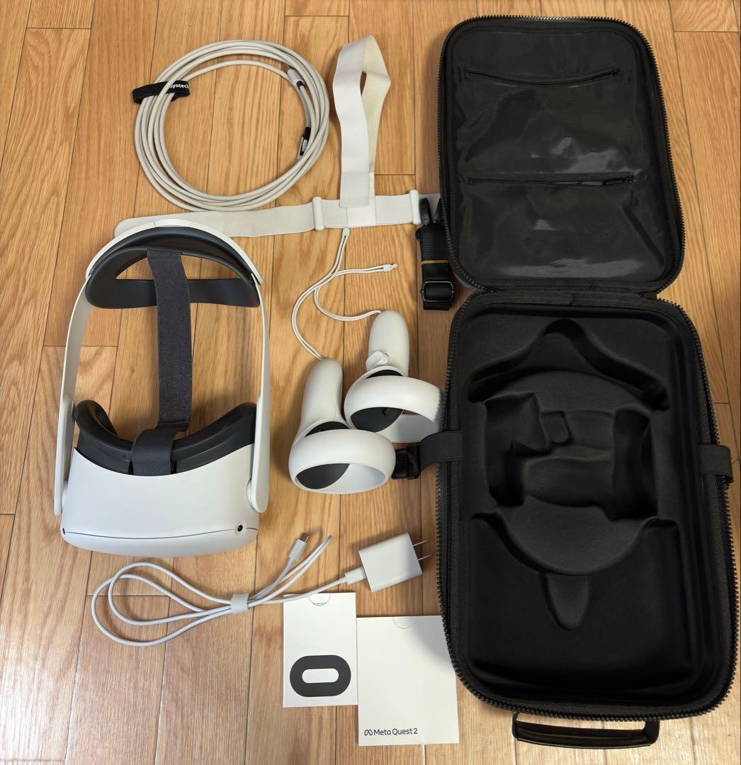 Quest 2(128GB)&Eliteストラップ　非純正ケース付き