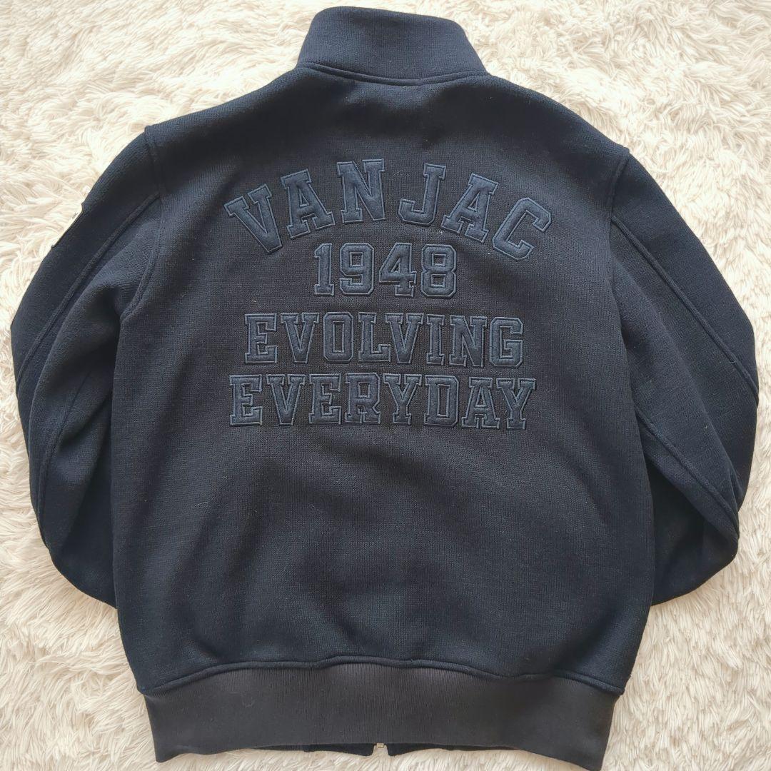 希少 VAN jac トラックジャケット ニット 背面アーチロゴ フルデコ L