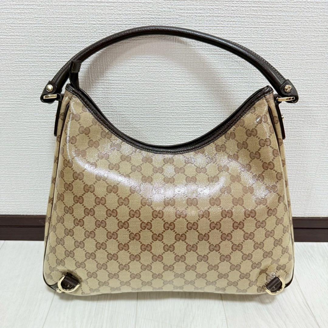 【極美品】GUCCI GGキャンバス レザー ワンショルダーバッグ