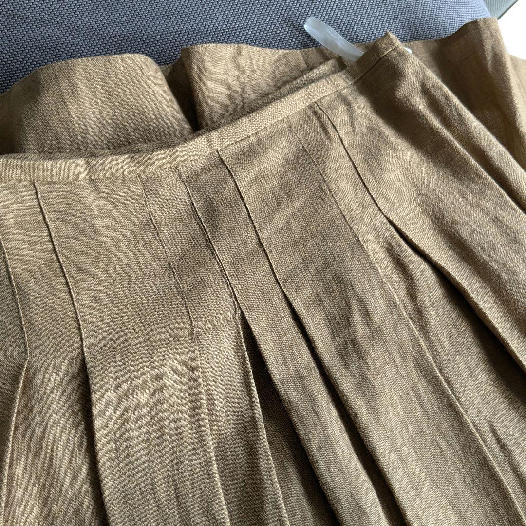 【新品】 オニールオブダブリン リネン フレア タック ロングスカート 14