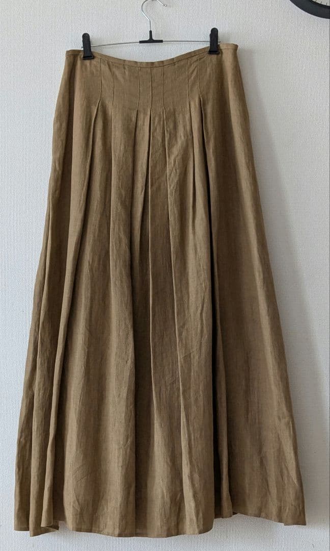 【新品】 オニールオブダブリン リネン フレア タック ロングスカート 14