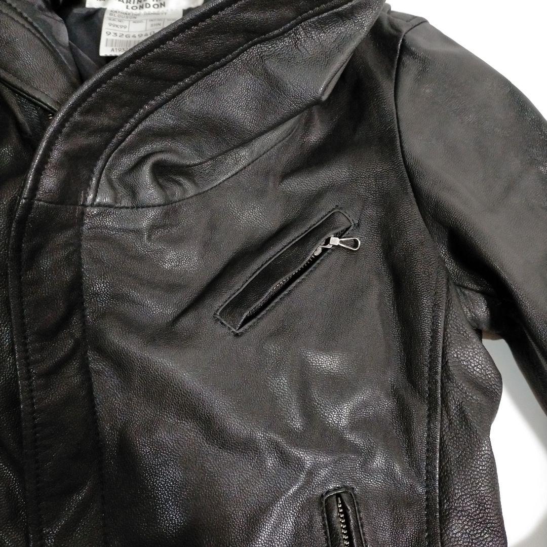 激レア キャサリンハムネット レザー ライダース ジャケット ヤギ革 ゴート