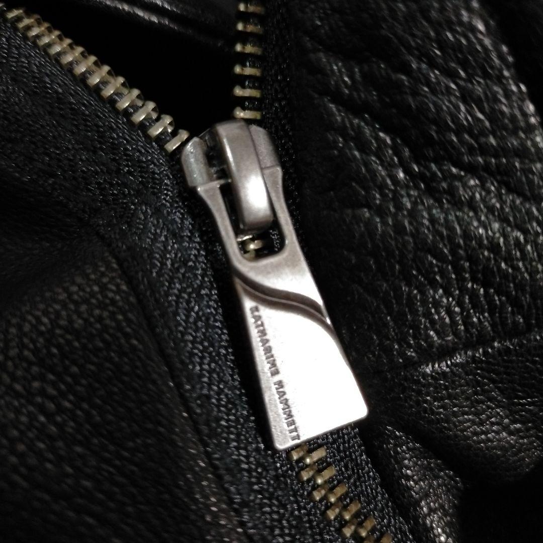 激レア キャサリンハムネット レザー ライダース ジャケット ヤギ革 ゴート