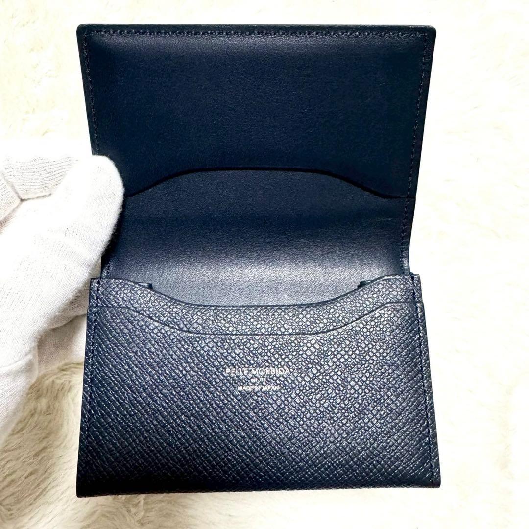 箱付 極美品✨ PELLE MORBIDA カードケース 名刺入れ ネイビー