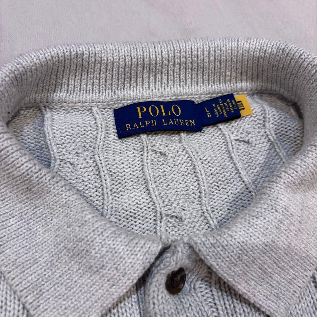 【美品】ラルフローレン　コットンケーブルニット　襟付きセーター