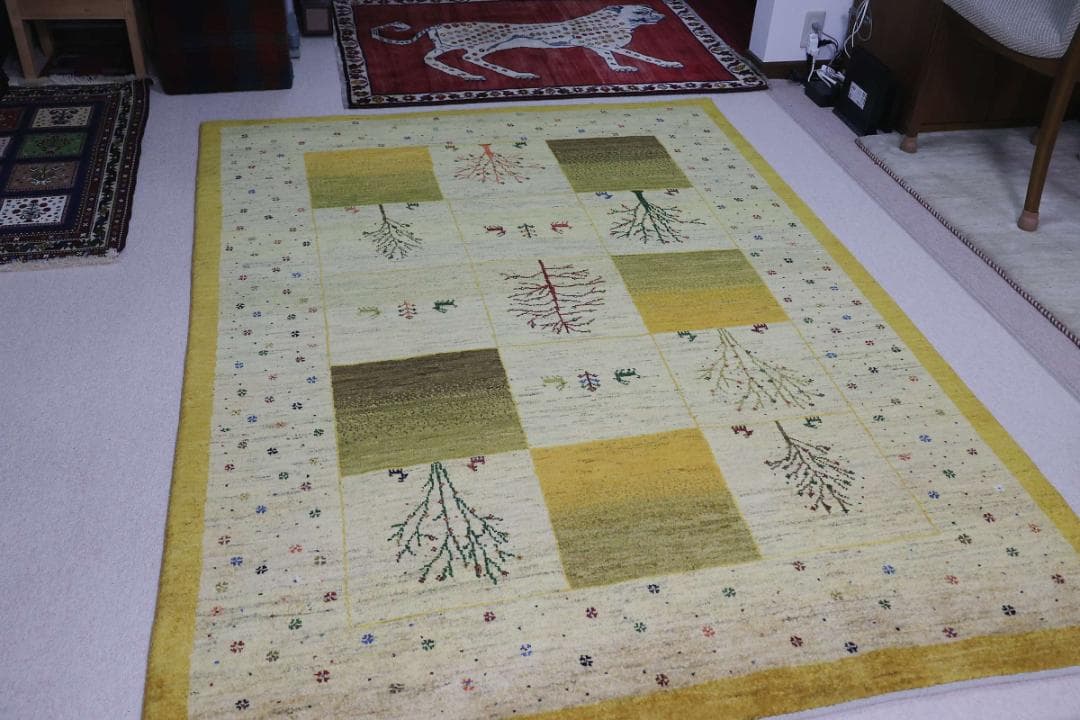 ゾランヴァリ製　ギャッベ（アマレ）リビングサイズ　青豆様ご契約済み