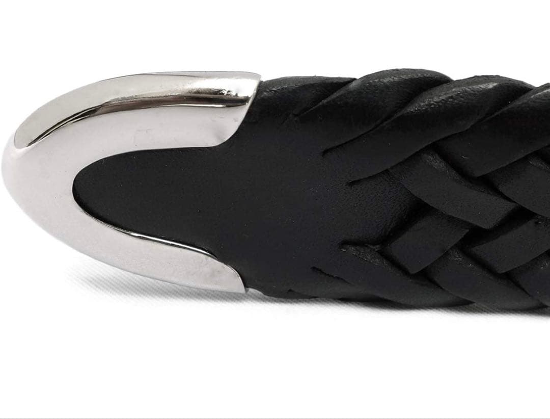 J&M DAVIDSON ブラックレザー編み込みベルト