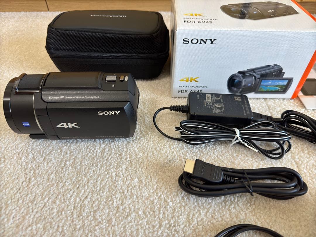 Sony FDR-AX45 ビデオカメラ 本体と三脚セット(破損部有)