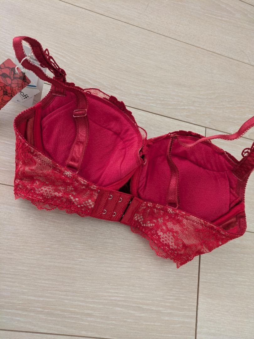 新品タグ付 ブラデリスニューヨーク ジャクリーン ブラ＆ショーツ F65 M 赤