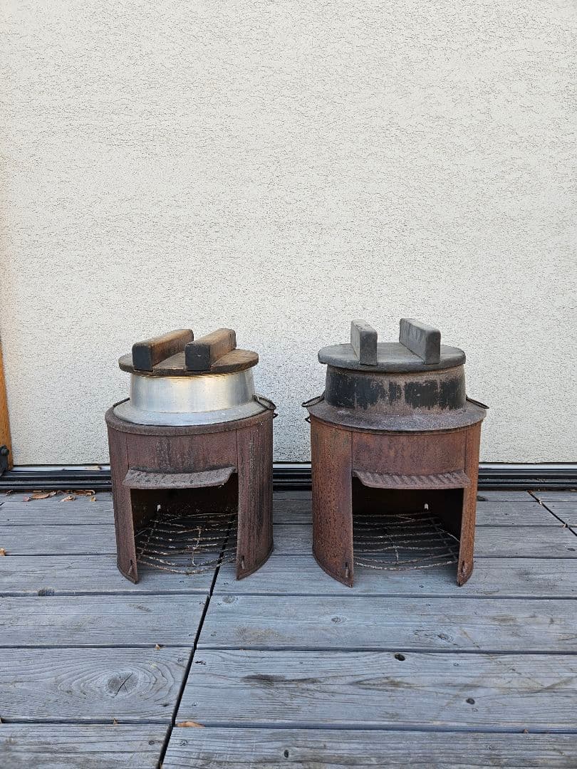 2こセット　羽釜　釜戸　昭和レトロ　古道具　古民具