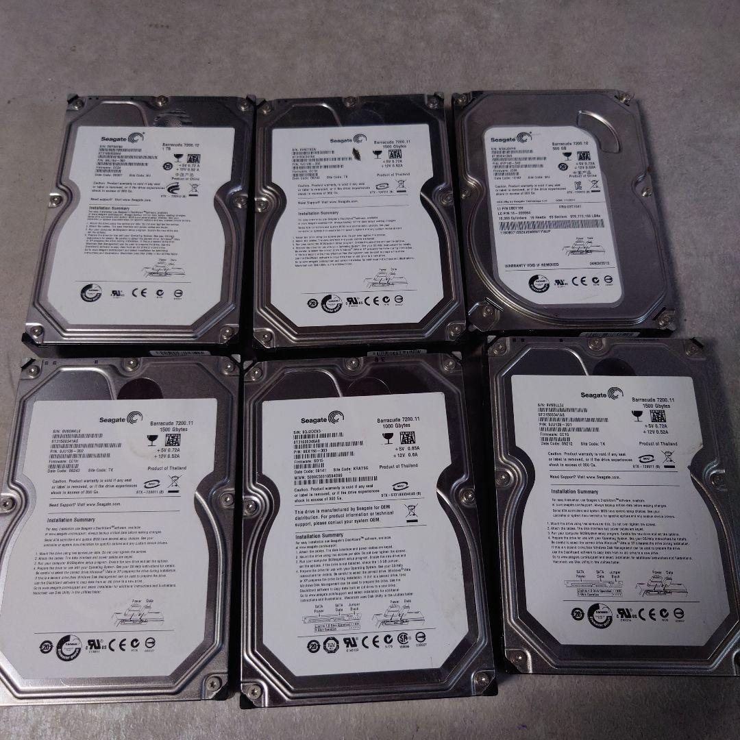 HDD Seagate Barracuda 7200.12 1TB他6基セット