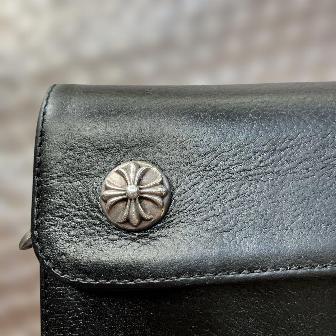 クロムハーツ　ウェーブウォレット　クロスボタン