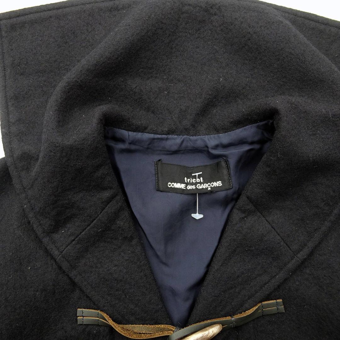 AD1992トリココムデギャルソン) セーラーカラーショート丈ダッフルコート黒