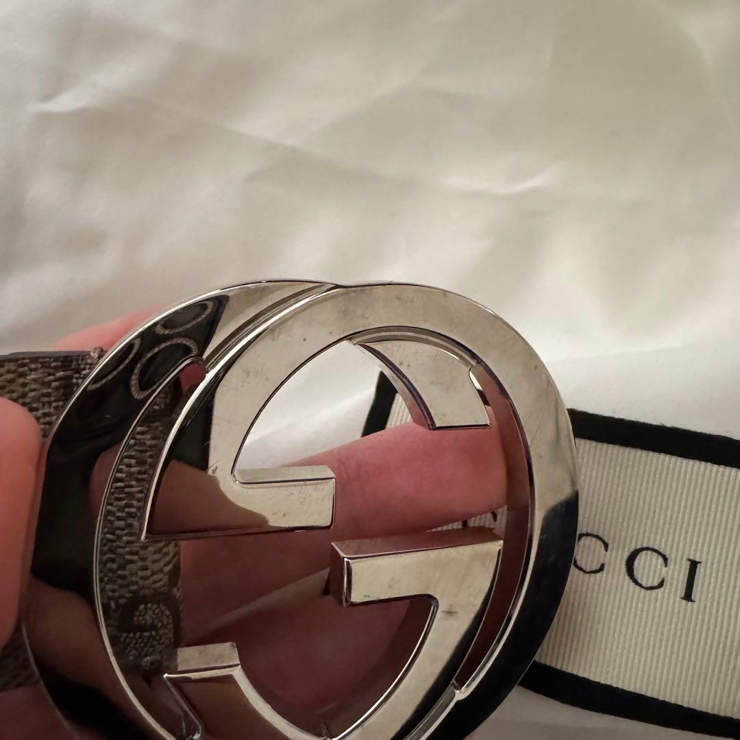 ⭐︎美品⭐︎12/1週限定価格！GUCCI GGパターン ベルト シルバーバックル