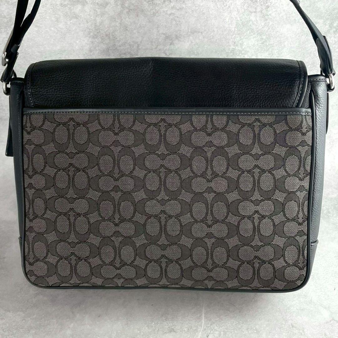 レア 極美品 コーチ スプリント メッセンジャーバッグ A4 レザー ロゴ 黒