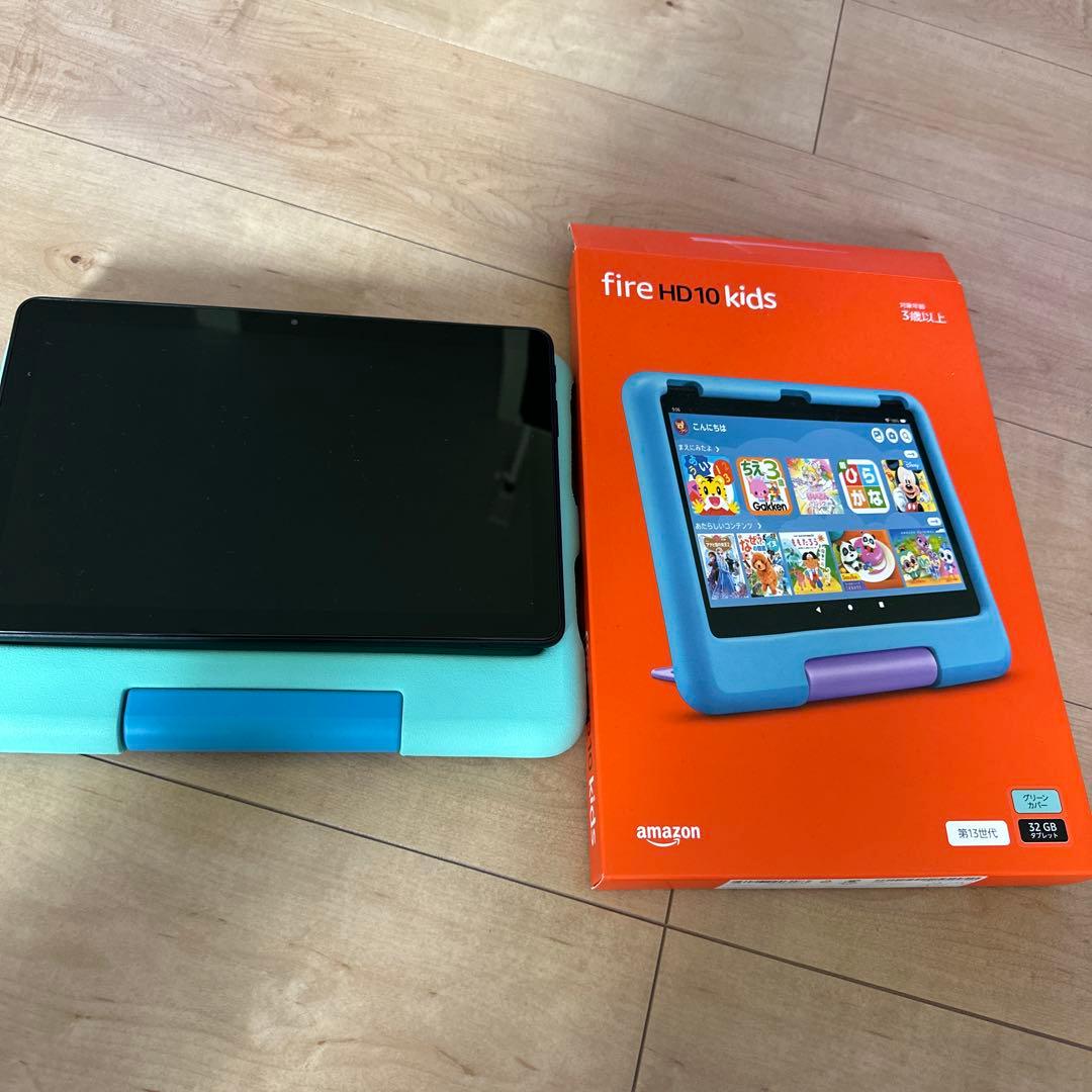 Fire HD 10 Kids 32GB グリーン ケース付き　13世代