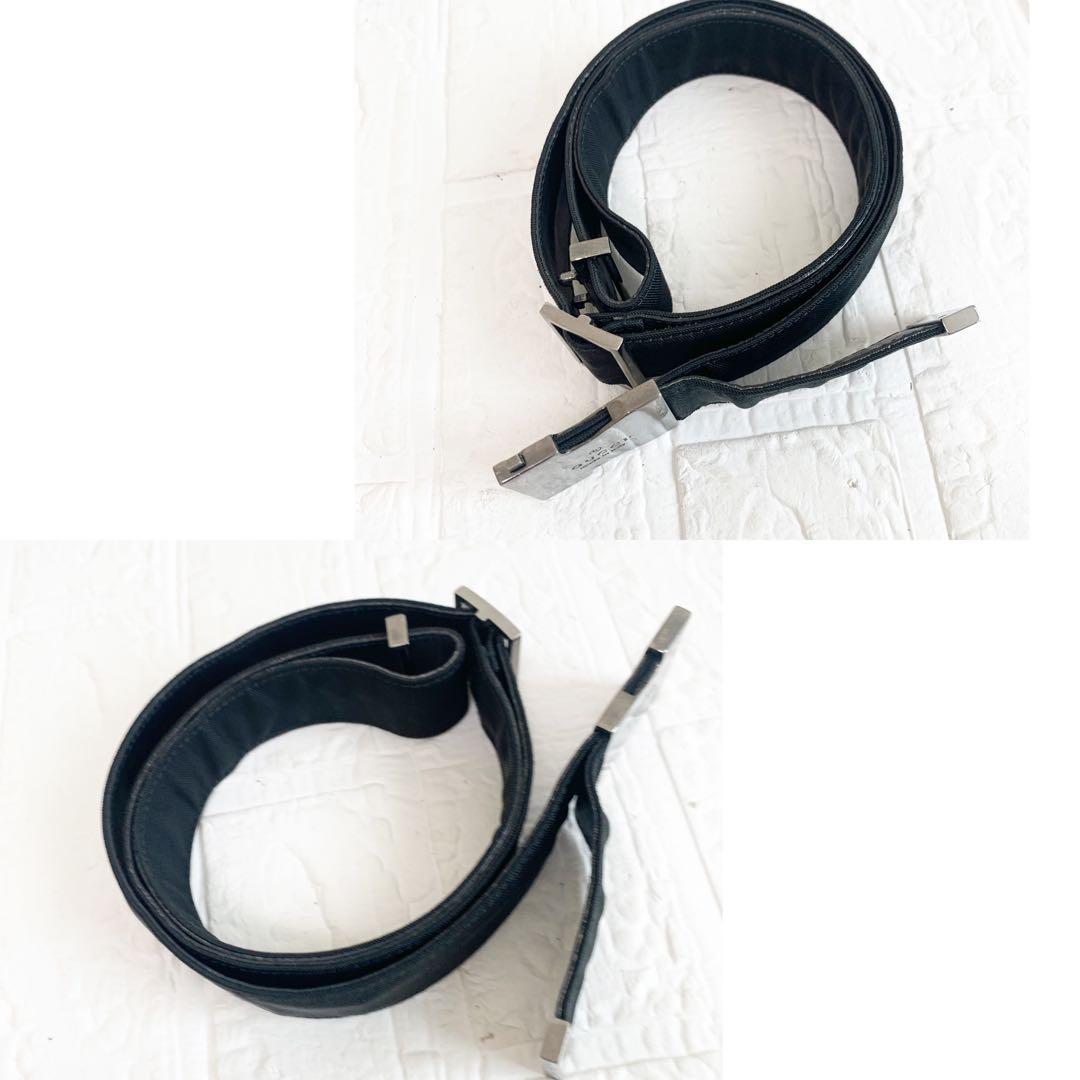 GUCCI グッチ ベルト フリーサイズ ナイロン×レザー ロゴバックル