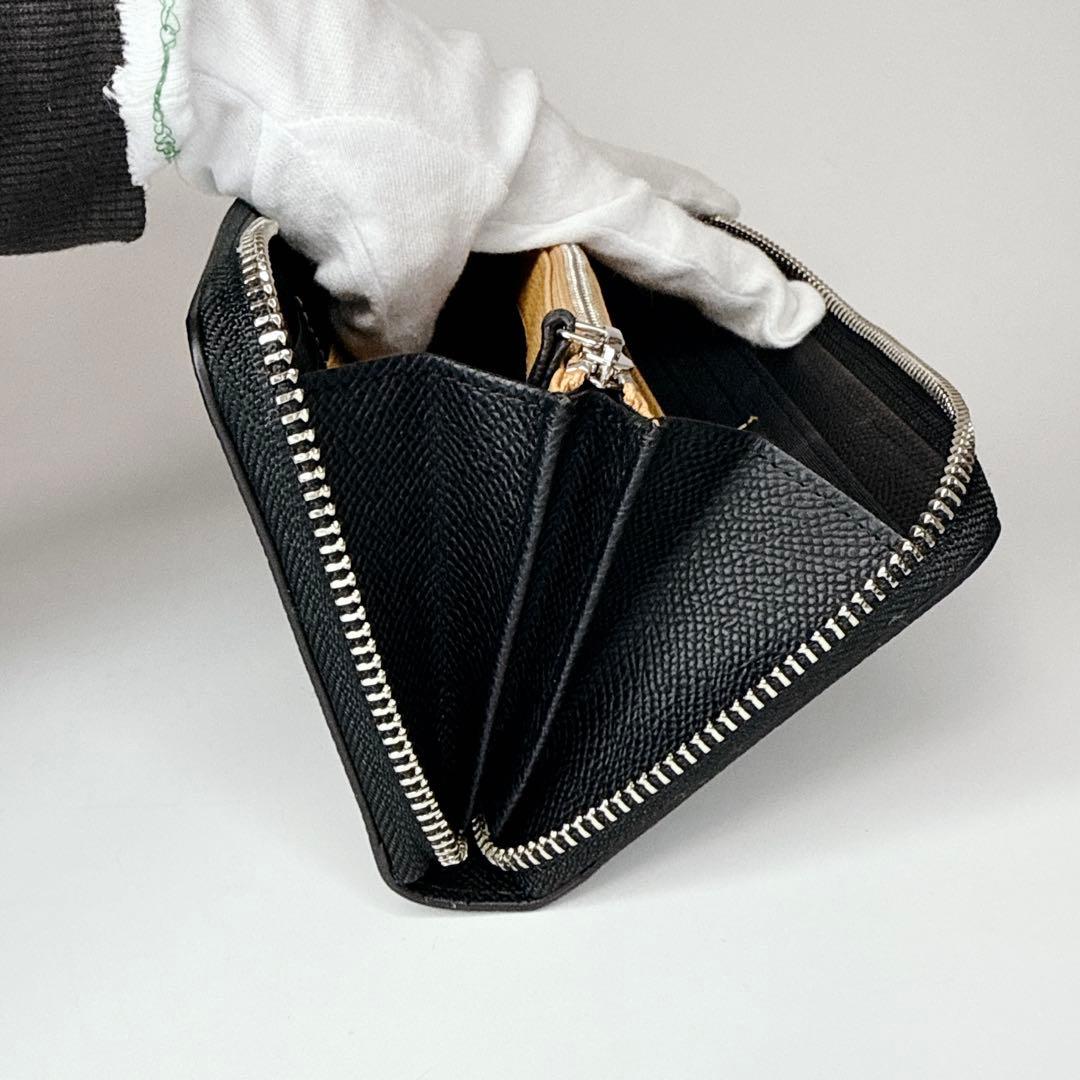 【未使用級】ポロ ラウンドジップ レザー ウォレット ブラック 箱付き