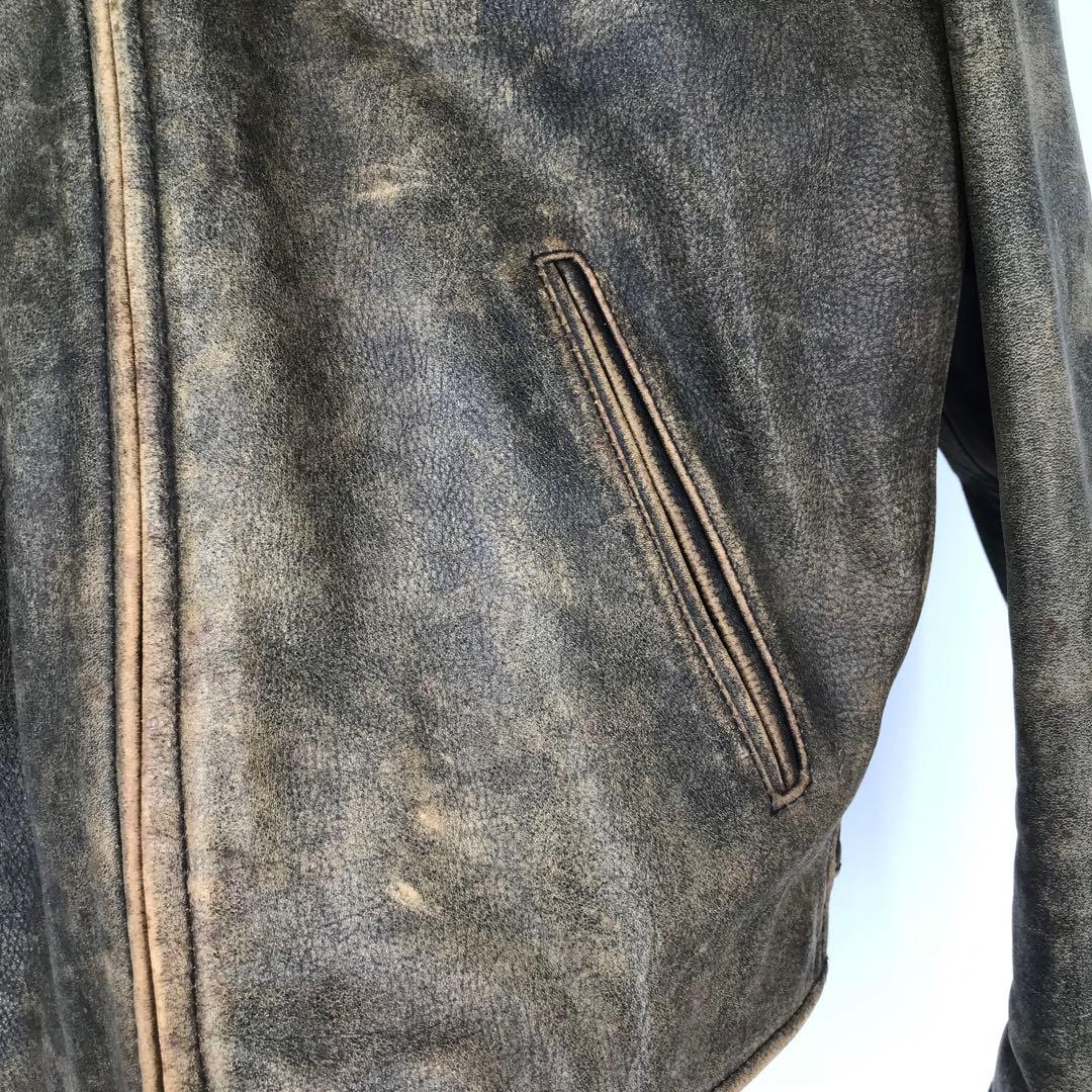 G.S.C ON TIME　レザージャケット　L　ライダース　ブラウン