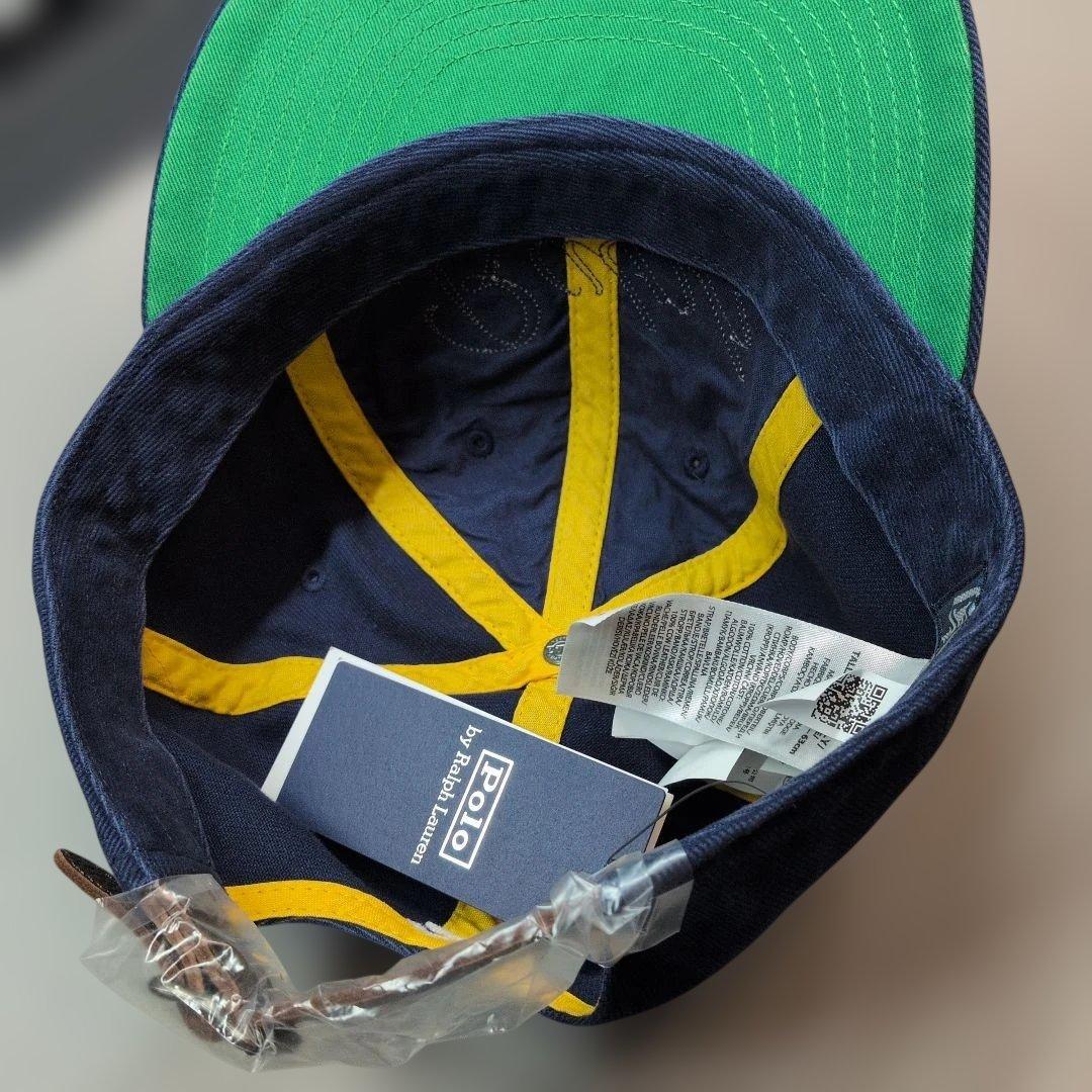 Ralph laurenポロラルフローレンネイビー アップリケドツイル キャップ