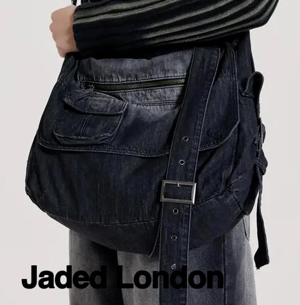 ★新品/JADED LONDON/STELLARデニムメッセンジャーバッグ/B★