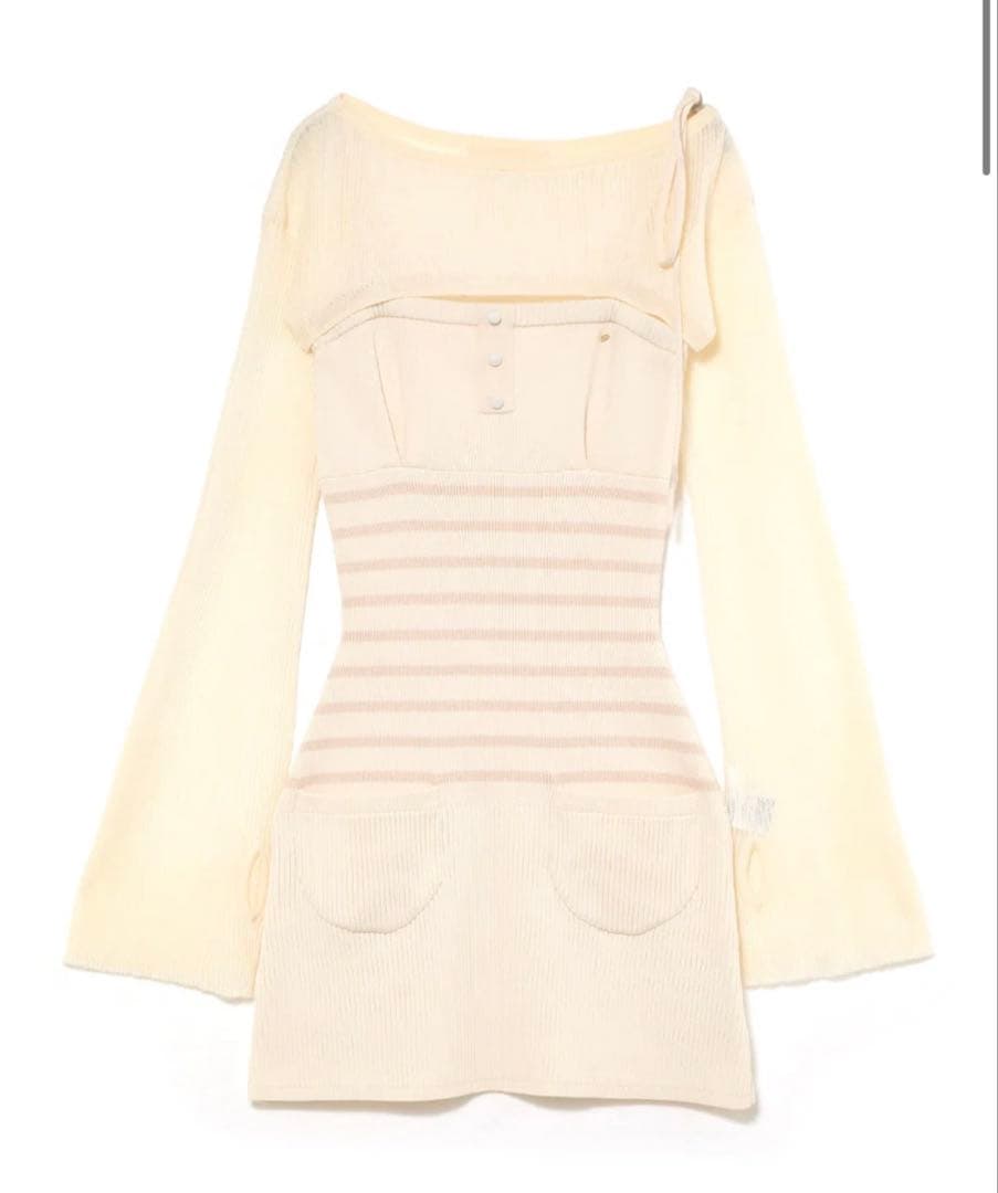 ワンピース andmary Candice set mini dress ivory