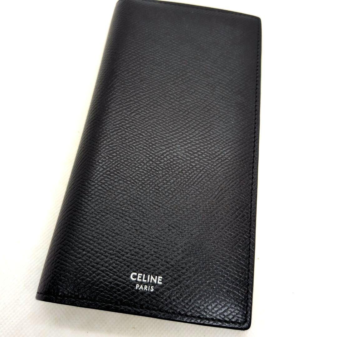 【極美品】セリーヌ　バーティカルウォレット　長財布　グレインドカーフスキン　黒
