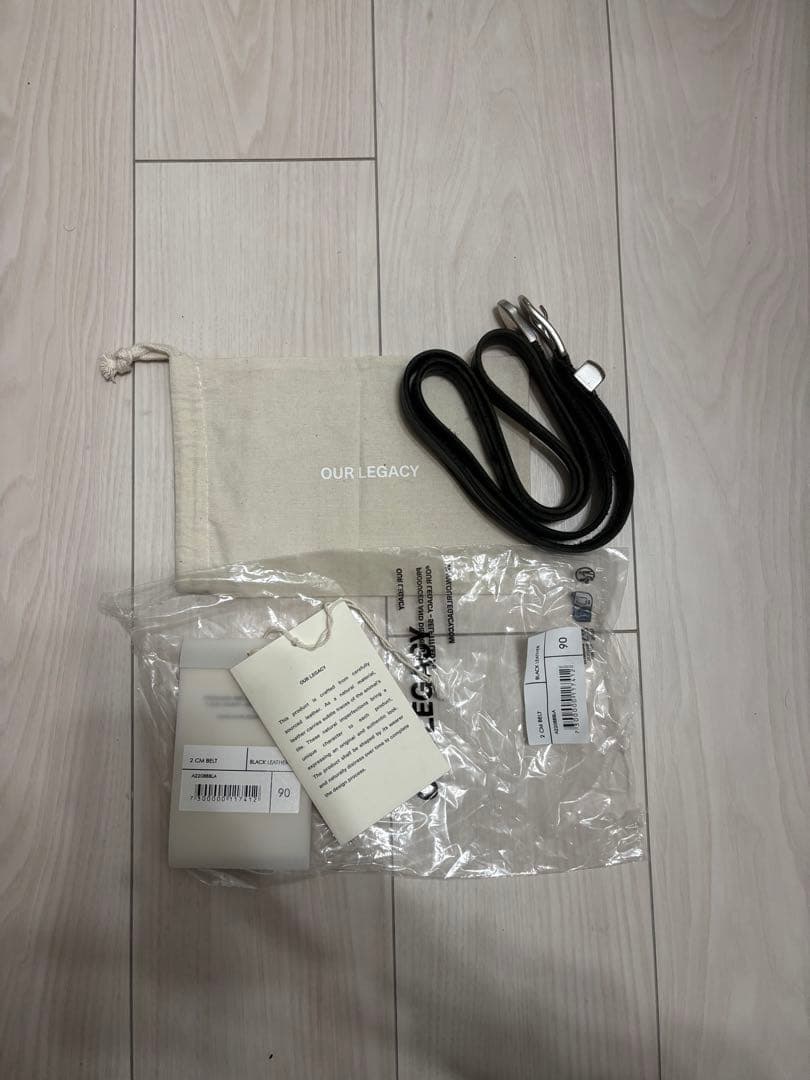 OUR LEGACY ブラックレザー ベルト 90
