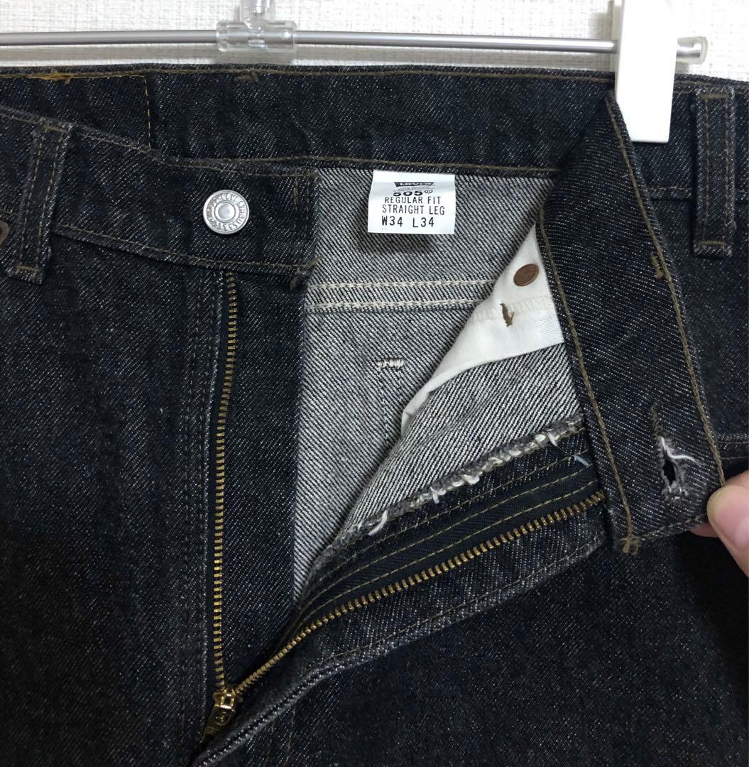 デッド 先染めブラック USA製 90s リーバイス 505 デニムパンツW34