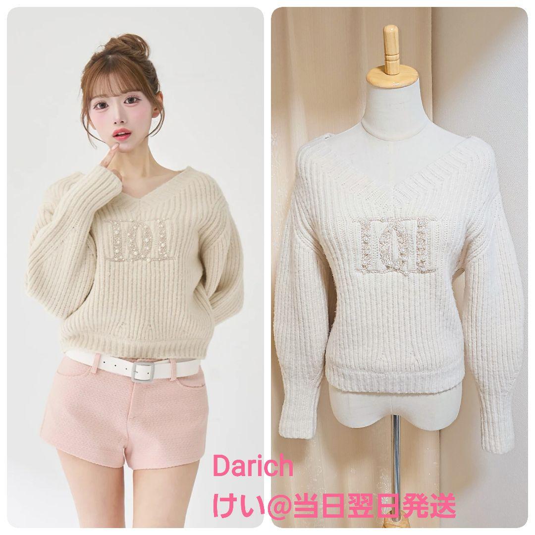 Darich ダーリッチ ファンシービーズDDロゴボリュームニットトップス