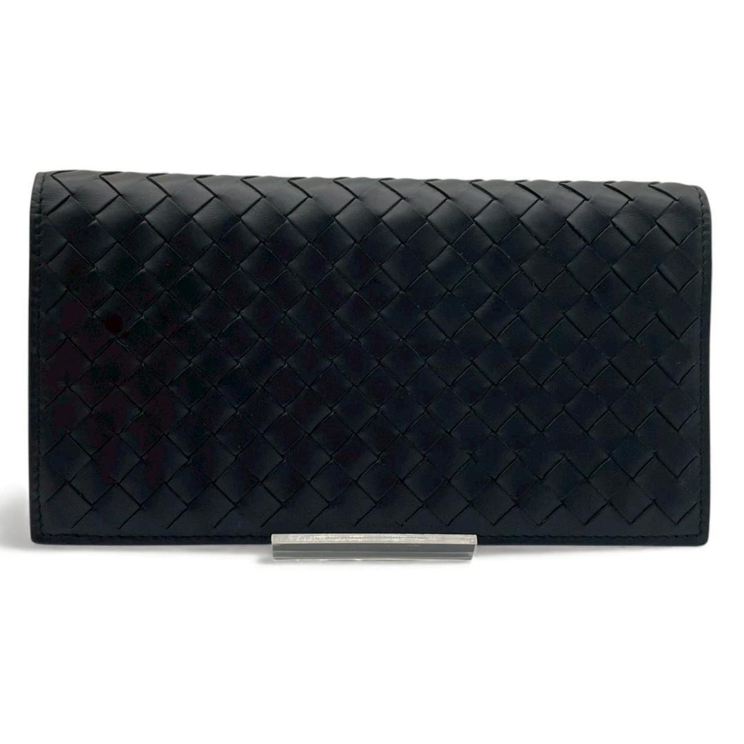 Y【新品未使用】ボッテガヴェネタ イントレチャート 二つ折り長財布 ブラック