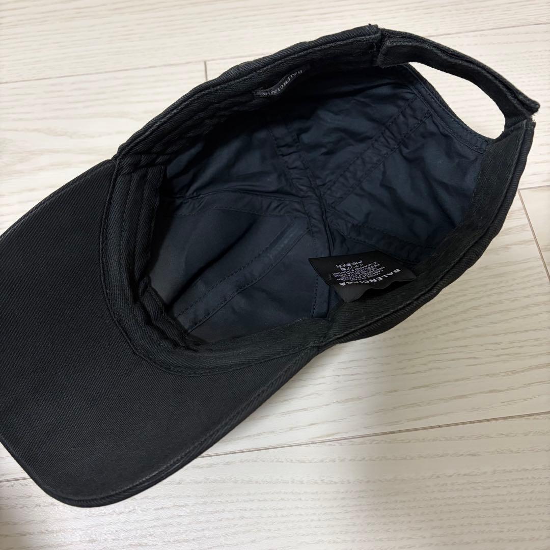 美品✨BALENCIAGA　バイザーロゴ　キャップ　L59　マジックテープ　黒赤