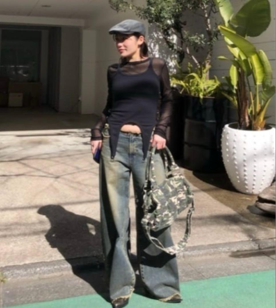 新品　LAGUA GEM CUT OFF LOOSEY ジーンズデニム 24