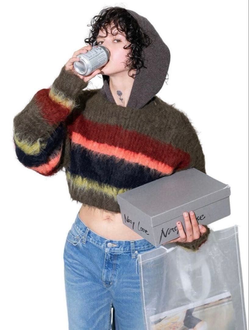 トップス PERVERZE Double stripe top and scarf