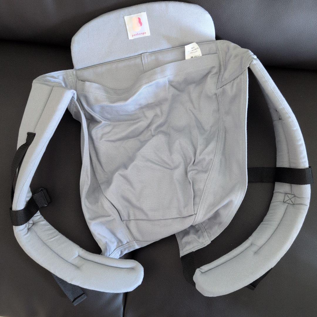 美品　グレー おんぶ紐　ぽん本舗