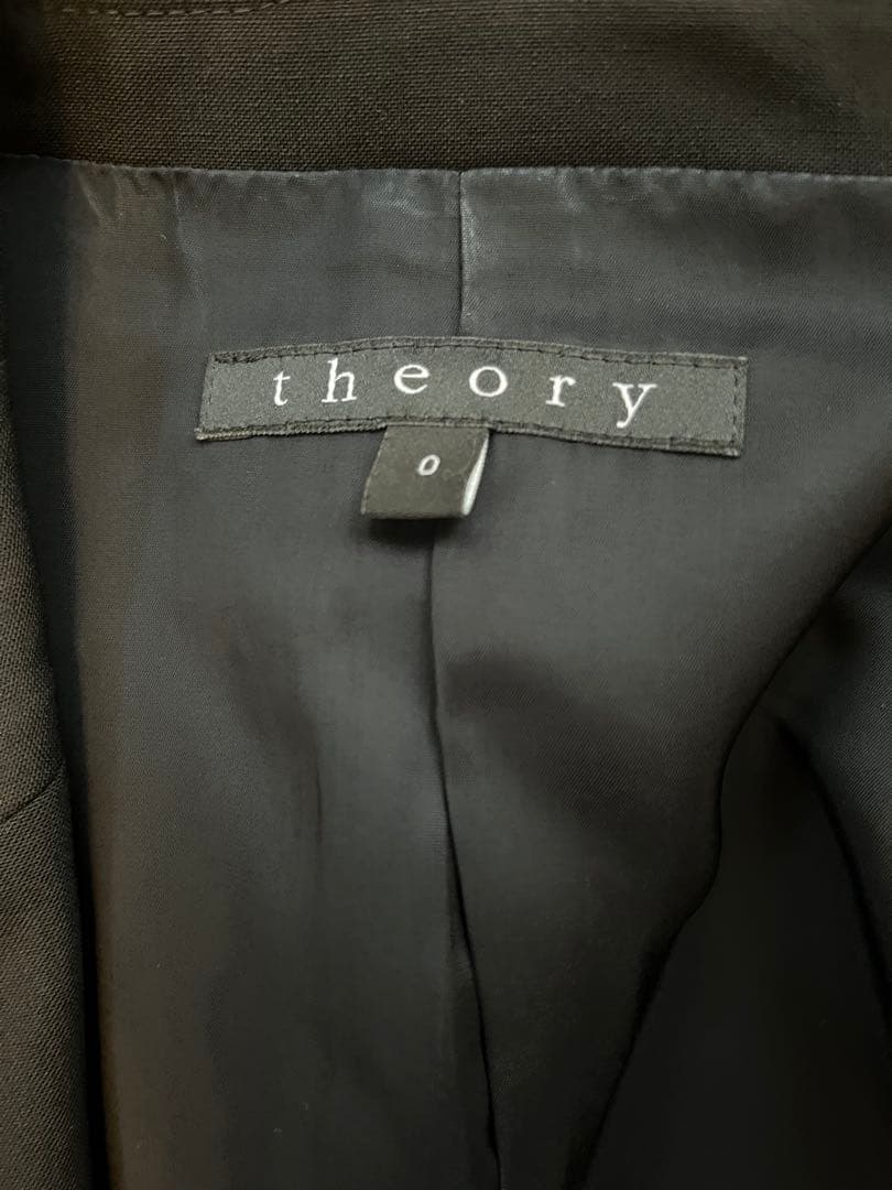 【美品】秋冬春用Theory セオリー 黒 パンツスーツ シングルブレスト S