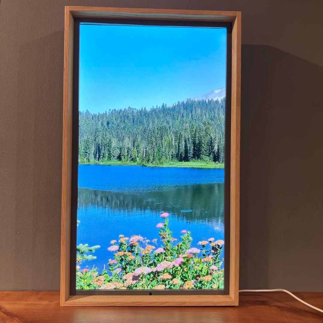 【希少・極美品】Atmoph Window 2 カリモク家具製 木製フレーム