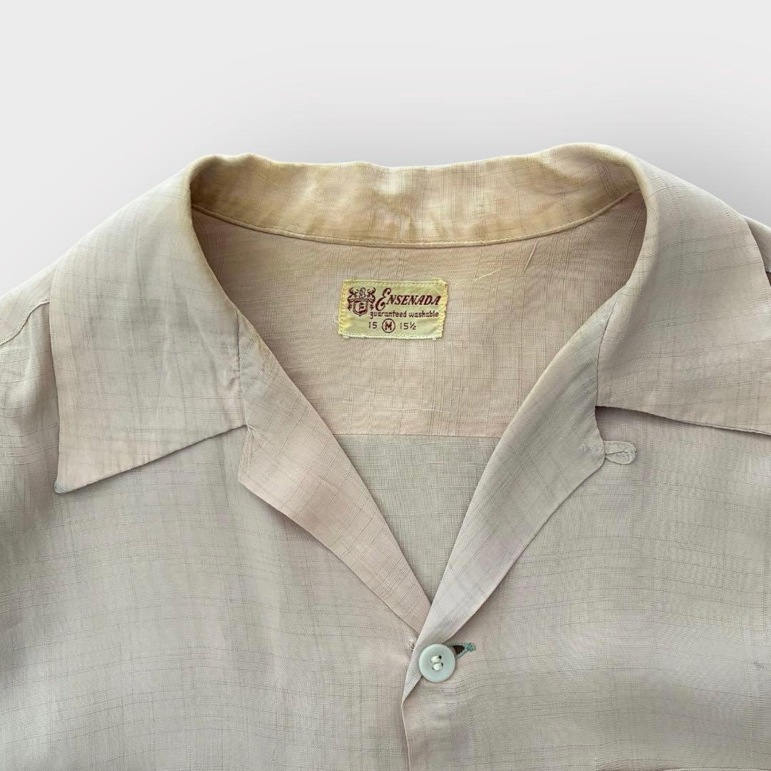 50s vintage 開襟シャツ カスリ 検 60s レーヨン ギャバジン