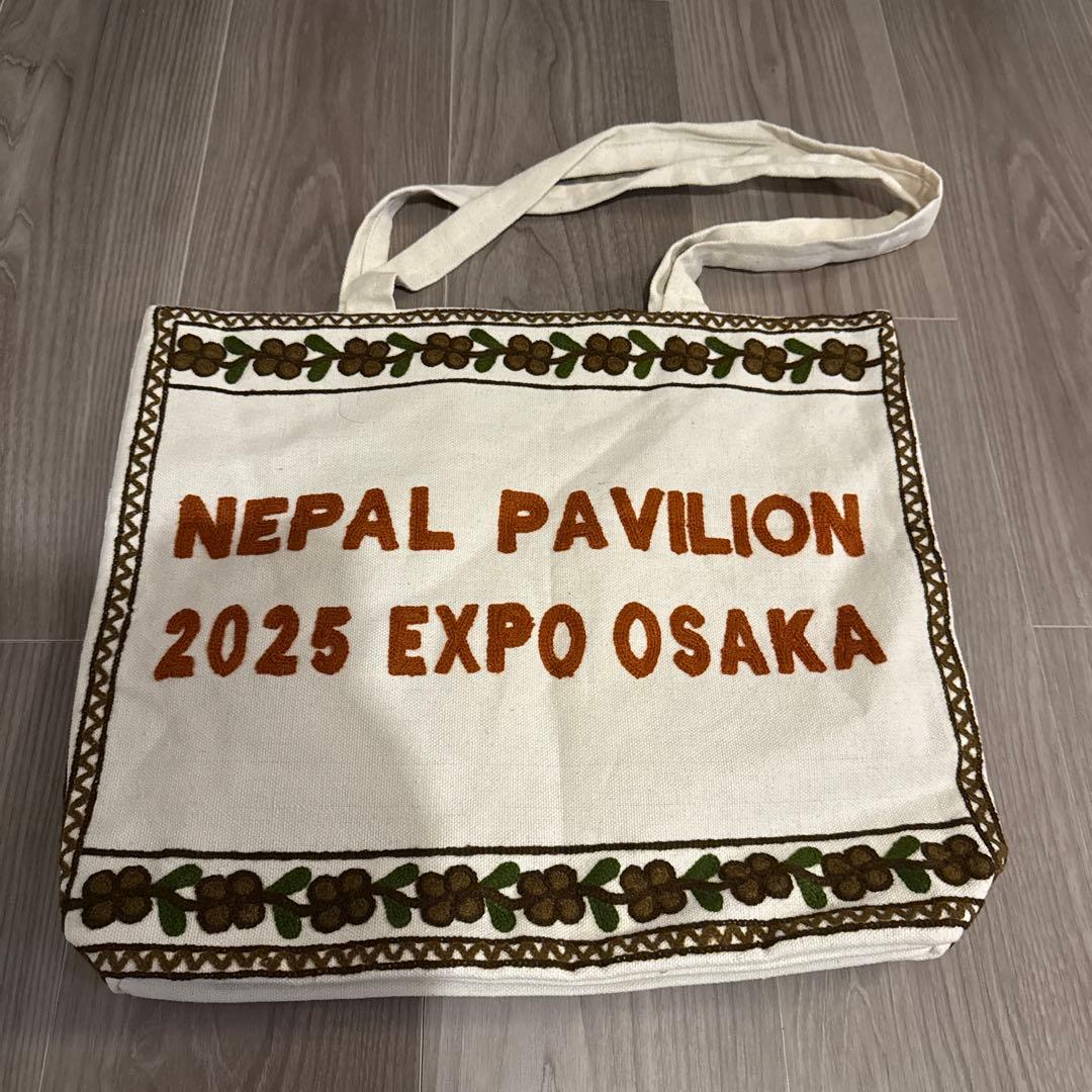万博 ネパールパビリオン 起毛刺繍 トートバッグ 限定 ネパール エコバッグ