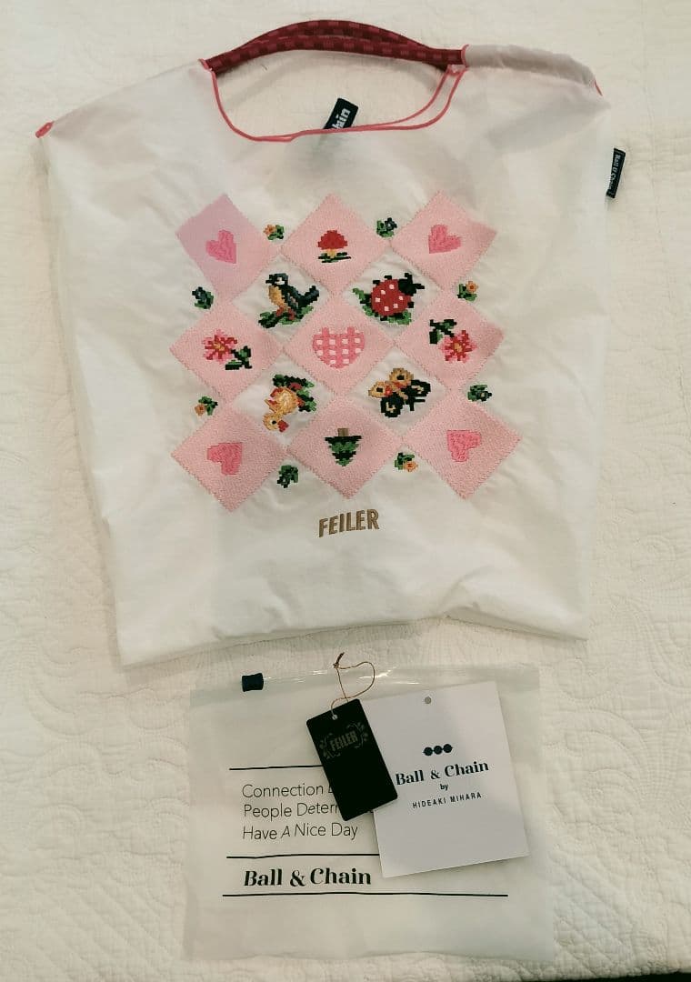 FEILER フェイラー ボールアンドチェーン エコバッグ ハイジ ホワイト M